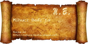 Mihucz Beáta névjegykártya