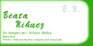 beata mihucz business card
